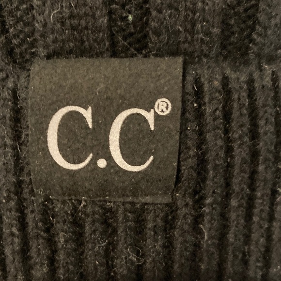 C.C Black Knit Pom Pom Beanie - Picture 2 of 5